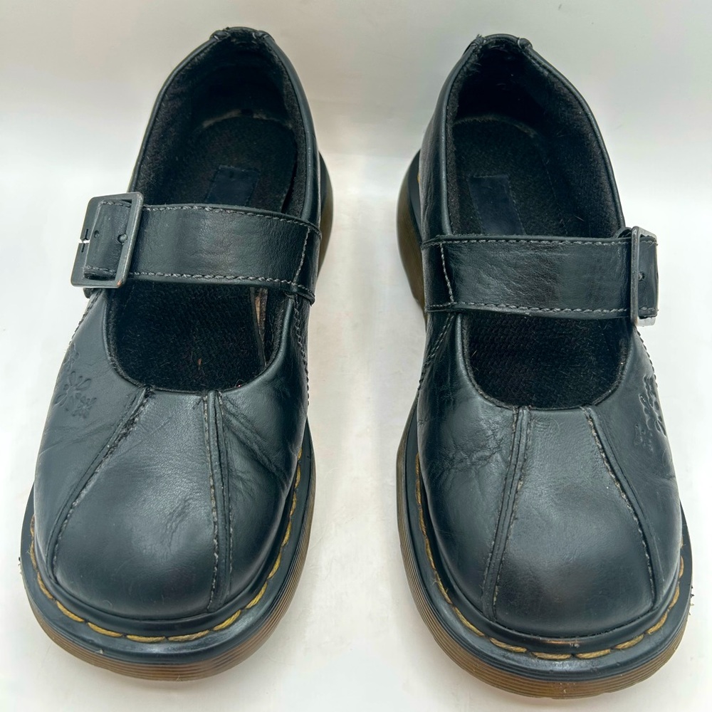 RARE Vtg Dr. Martens Women's 8
Black Leather Daisy Flower Shoes
Chunky Mary Jane - Picture 5 of 17